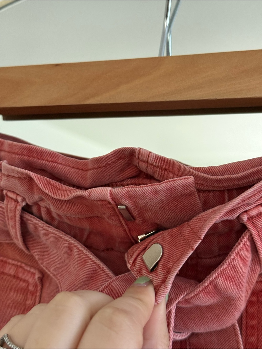 LOFT Coral Red High-Waist Paperbag Belted Shorts - Picture 5 of 9